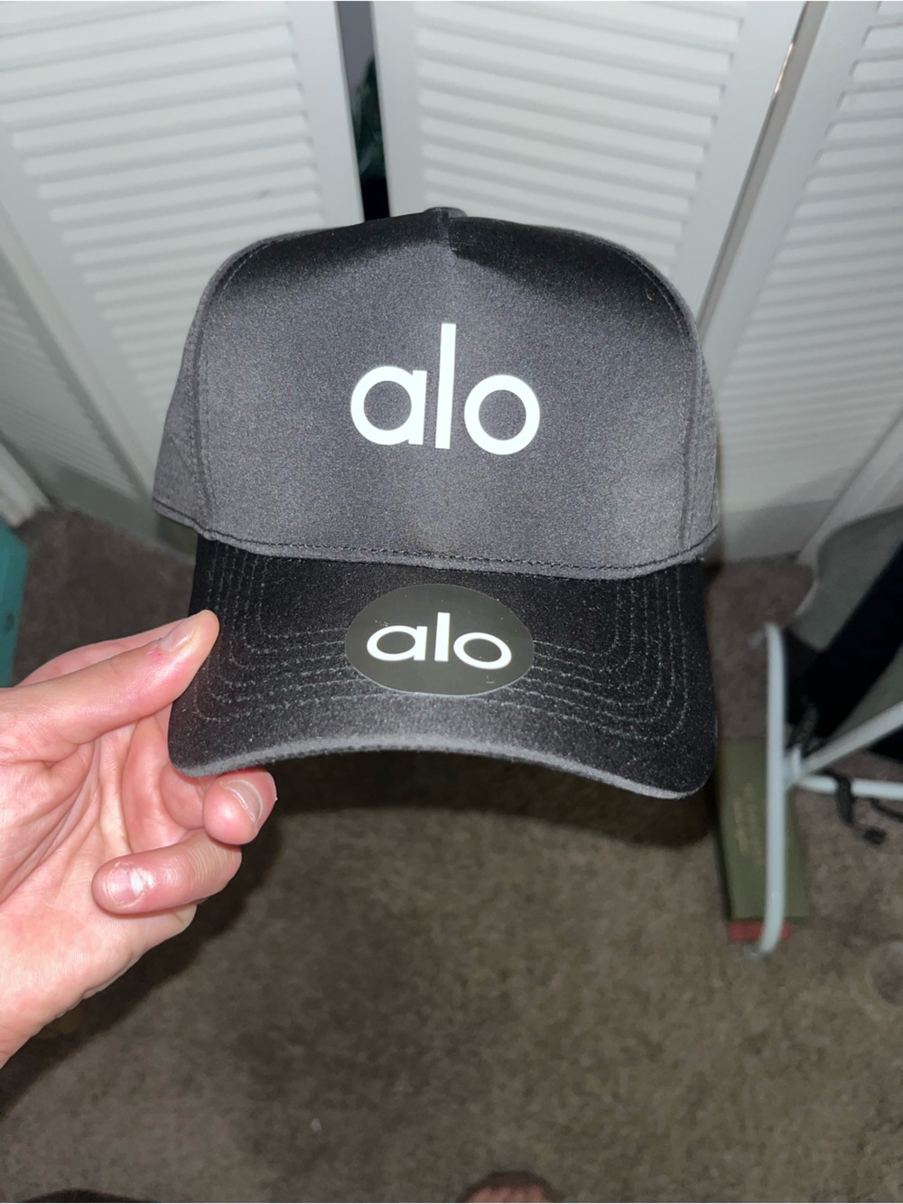 ALO Yoga Black Logo Baseball Cap